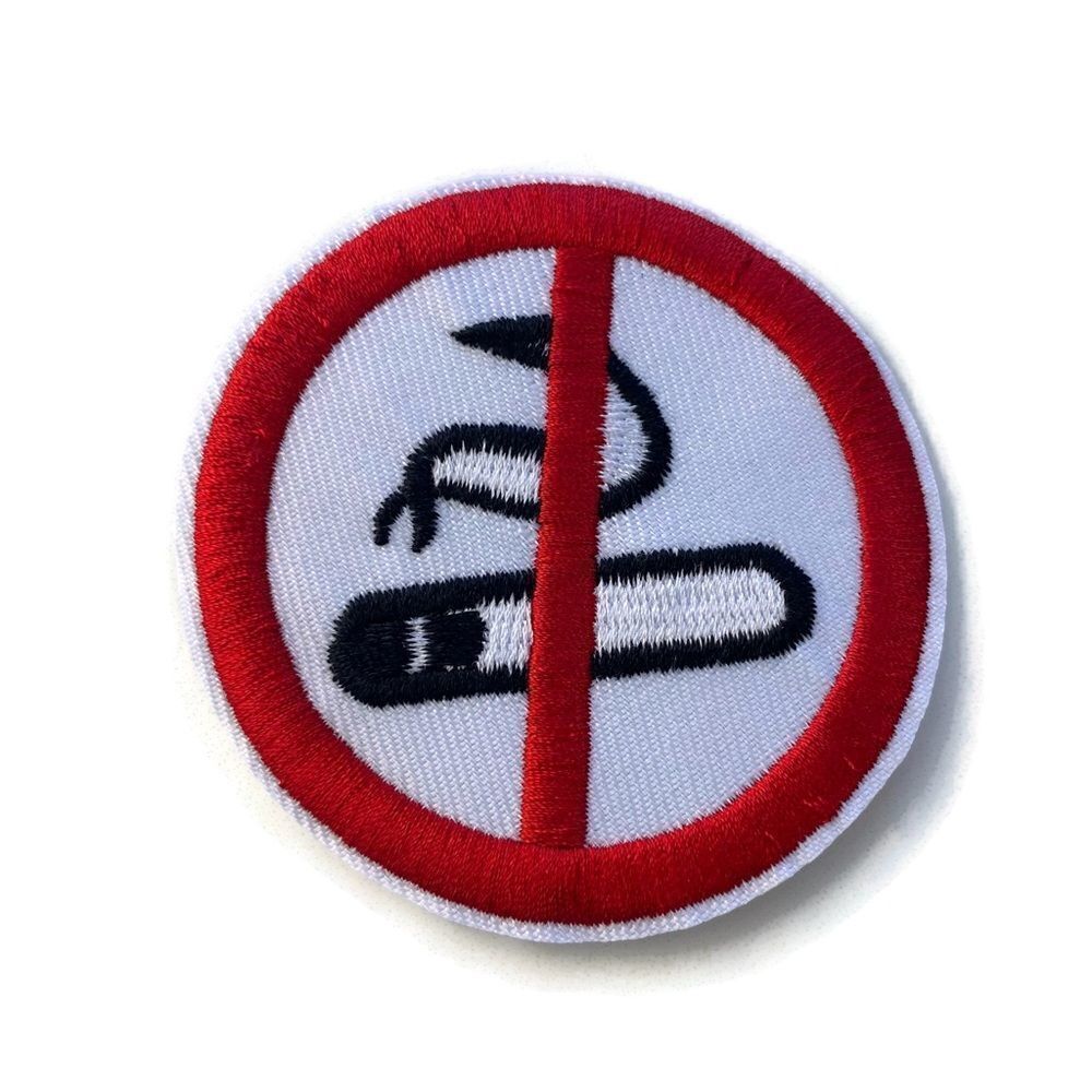 No Smoking SignโEmbroideredโPatch